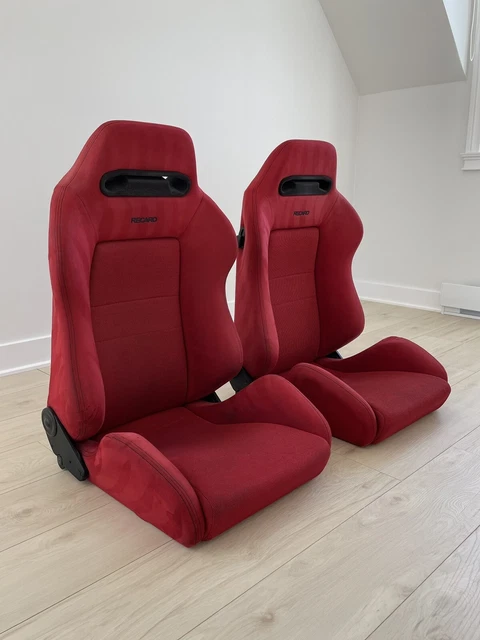 Honda Acura Integra Type-R JDM DC2 ITR OEM Recaro SR3 Bucket Seats Red Alcantara