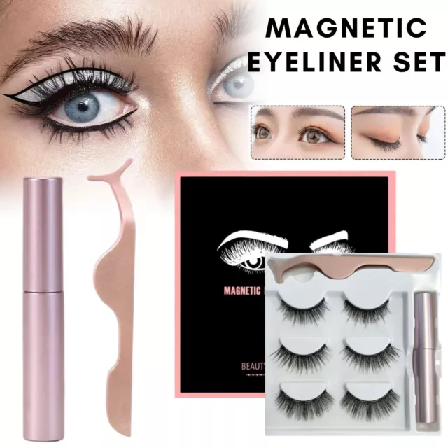 False Eyelashes Magnetic Natural Eye Lashes Extension Liquid Eyeliner Tweezer AU