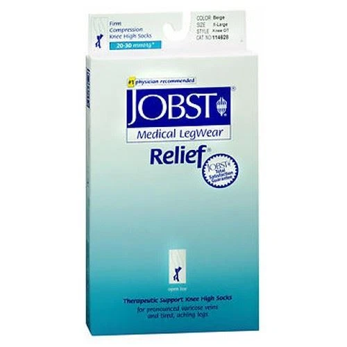 Jobst UlcerCare Non-Zippered Knee High Stockings - Open Toe, Unisex, Size 4X-Large Beige, Includes 2 Liners - View #9