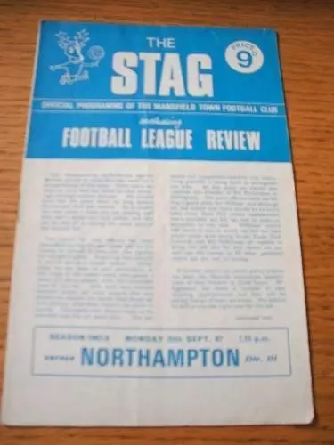 25/09/1967 Mansfield Town v Northampton Town  (Folded).