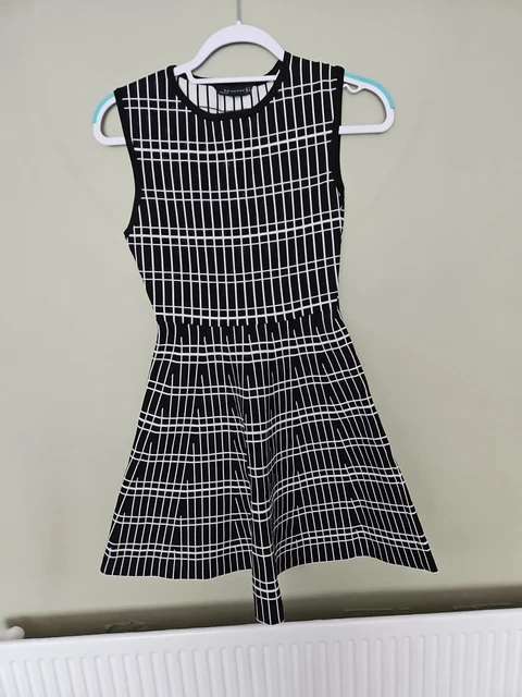 black and white check dress zara Zara Midi Smock Dress In Black With White Gingham  St Frock