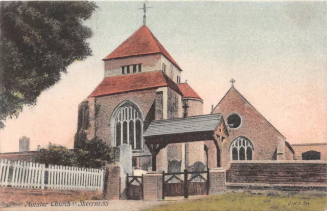 Translucide Kent GB Minster Église Carte Postale 1906 Double Cercle Cachet de la