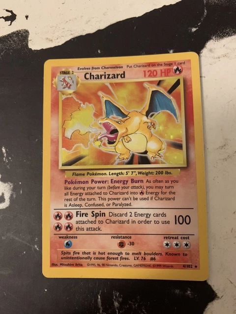 Pokémon TCG Charizard Base Set 4/102 Holo Unlimited Holo Rare