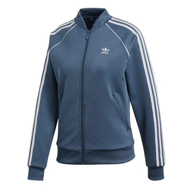 Adidas Originals Donna superstar TT Felpa Tuta Giacca Sportiva Allenamento Blu
