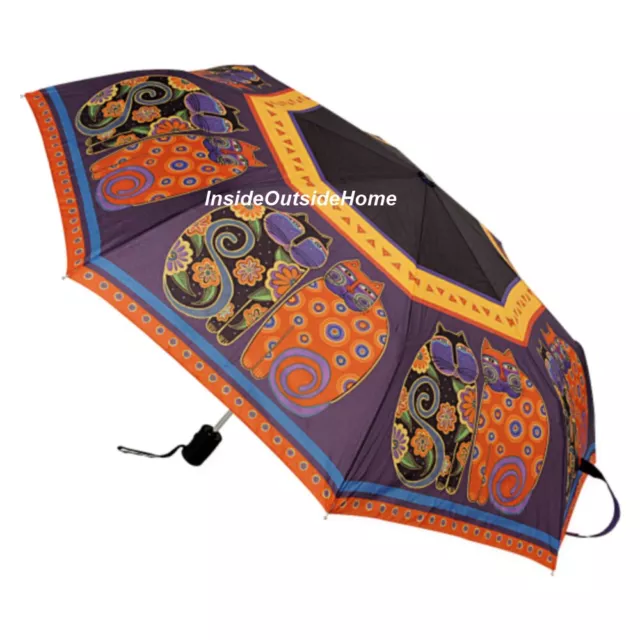 Laurel Burch Cat Family Compact Umbrella Auto Open Lg Canopy RETIRED Last ONE