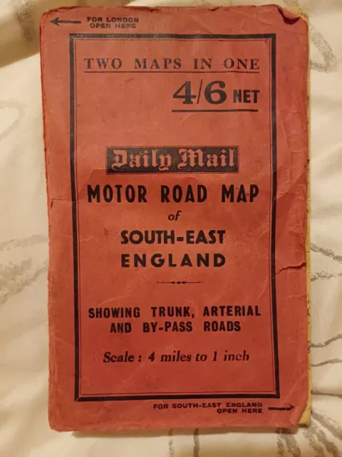 1946 Vintage Daily Mail Map Of London & South East England