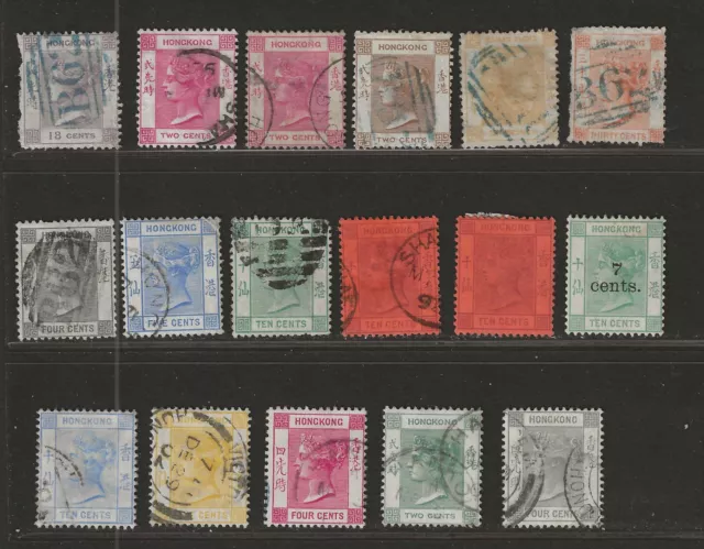 Hong Kong China Selection of QV Mint and Used Stamps