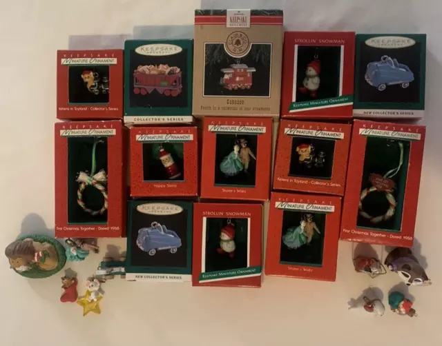 22 Pc Lot of Hallmark Keepsake Miniature Ornaments  Various Years