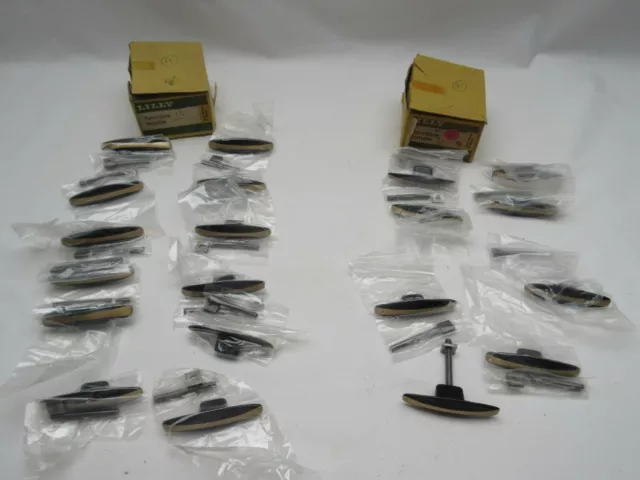 20 boutons tiroirs de porte vintage rétro Lilly 8345 laiton noir laiton neuf dans son emballage d'origine