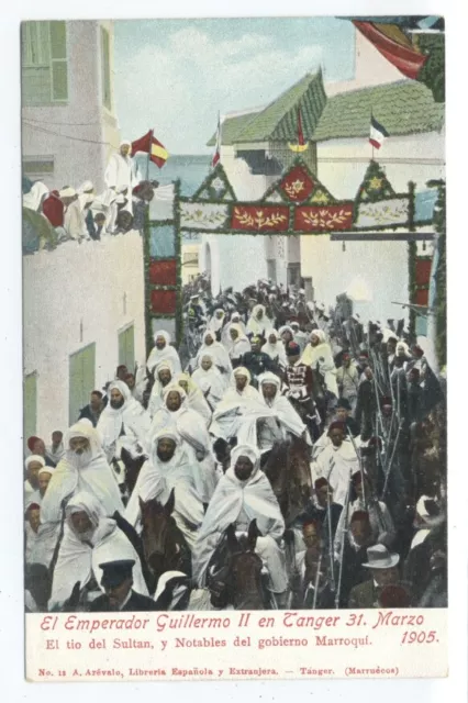 MOROCCO - KAISER WILHELM II in TANGIERS 1905 Postcard