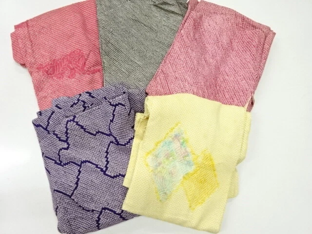 46115# Japanese Kimono / Antique Haori / Set Of 5 / All Shibori