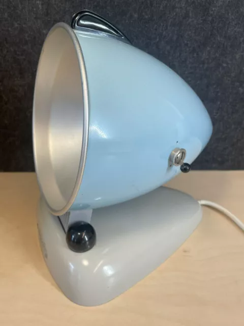 Vintage 50s Hanau Alpinette Heat Lamp Germany Space Age Bakelite Base Blue Light