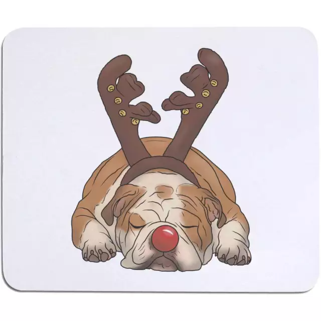 'Sleeping Reindeer Bulldog' Mouse Mat / Desk Pad (MO00031033)