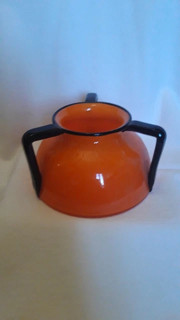 Lot De 11 Perles Artisanales En Pâte De Verre Orange Et Noir - Style Murano