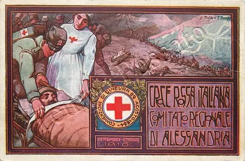 Prima guerra mondiale - Croce Rossa, comitato Alessandria / illustratore Pasini