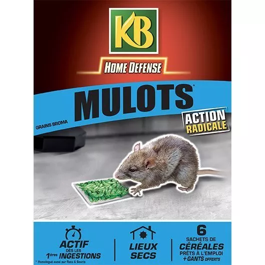 SACHETS CÉRÉALES MULOTS 6 X 25G idéal lieux secs KB HOME DÉFENSE