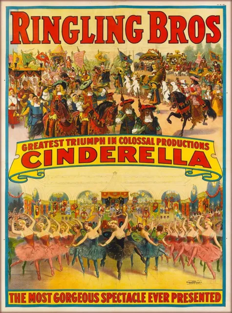 97415 Ringling Brothers Cinderella Circus Travel Wall Print Poster Plakat