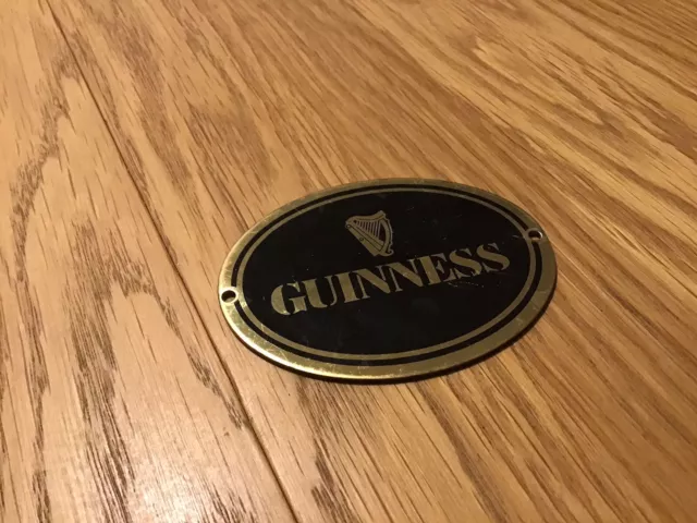 Rare Vintage Guinness Brass Beer Pump Clip Plaque