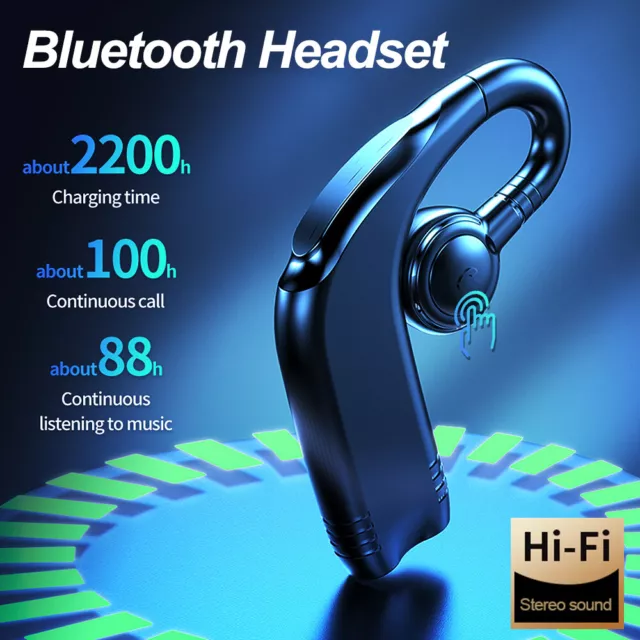 Bluetooth Headphone Business Headset Wireless Stereo Earphone Hands-free Trucker