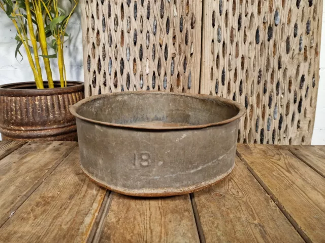 Vinatge Rustic Indian Hand Made Metal Sieve Herb Garden Planter