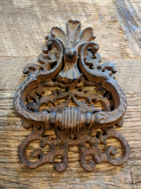 Large Cast Iron  Rustic Ornamental Door Knocker Brown Finish Classic Front