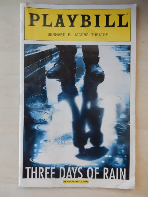 June 2006 - Bernard J. Jacobs Theatre Playbill - Three Days Of Rain - Roberts