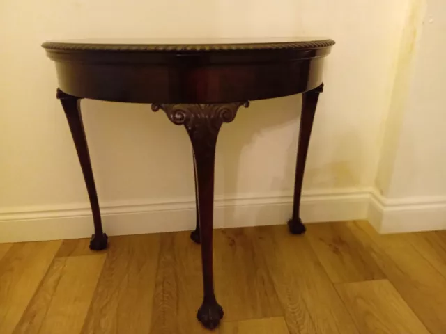 Mahogany Demi Lune Table - Antique Hall Table/Card table