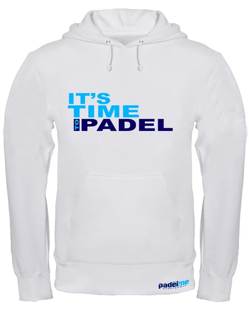 Felpa con cappuccio Padel It's Time To Padel 03Bianca Personalizzabile con Nome