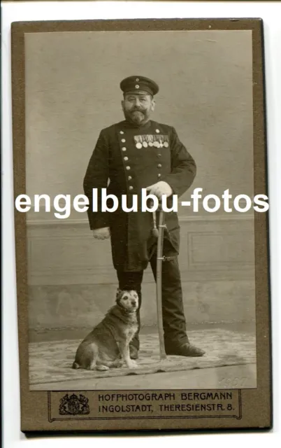PORTRAIT-FOTO - CDV - Veteran 1870/71 "Ingolstadt" - Super ORDENSPANGE 6 Orden