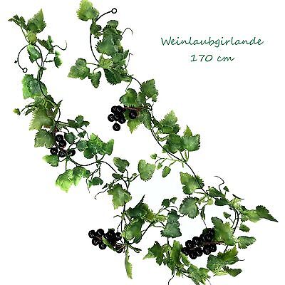 künstlicher Busch künstliche Ranke Kunstpflanzen künstliches Weinlaub grün 80cm 