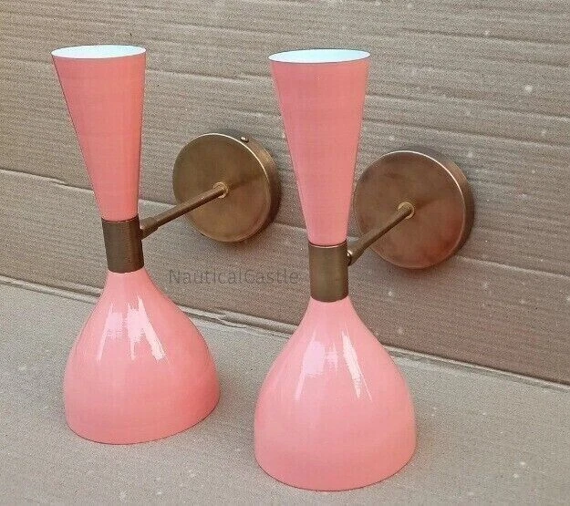 Wall Sconce Mid Century Plug in Wall French Vintage Light Lamp, Handmade Brass