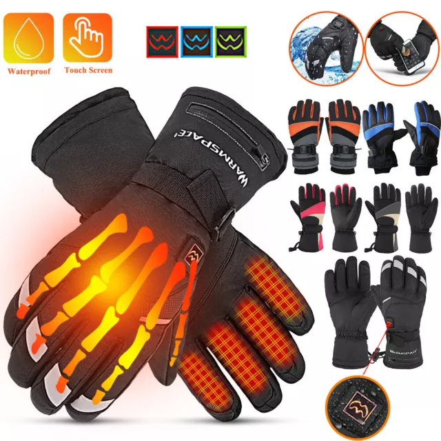 Electric Heated Gloves Battery Warmer Hand Outdoor Motorcycle Cycling Mittens UK