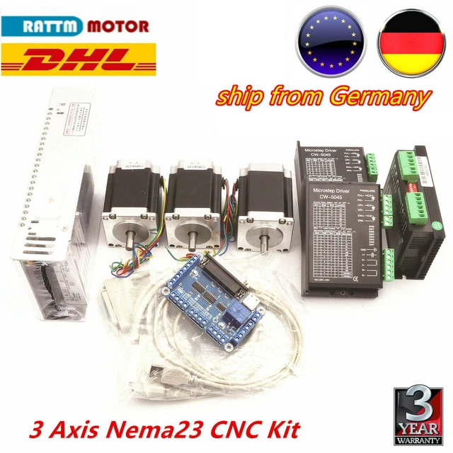 3 Axis Nema 23 Stepper Motor Driver Controller Cnc Kit FOR SALE ...