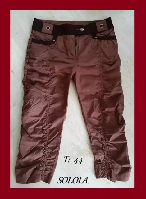 Très beau pantalon marron drapé, Solola T: 44