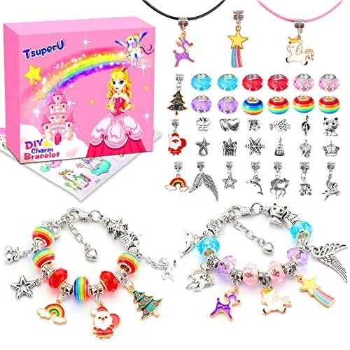 HYASIA Unicorn Gifts for Girls Jewelry Making Kit - Kids Toys Arts Crafts  for Kids Age 6 7 8 9 10+ Year Old, Charm Bracelet Making Supplies Beads