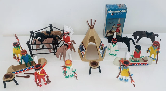 PLAYMOBIL INDIEN BOITE Ref 3355 (1976) + Camp D�??indiens R?�f?�rence 3406 (1976) EUR 50,00 