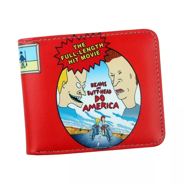 New Anime Beavis And Butt-Head Bifold Wallet With Coin Pocket Boys Girls Purse 2