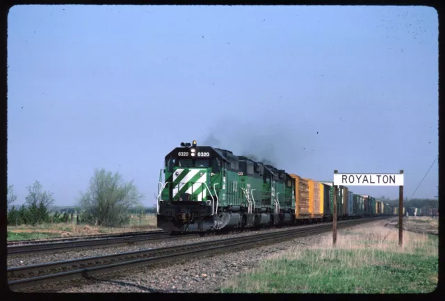 Original Railroad Slide - BN Burlington Northern 6320+ Royalton MN 5-5-1986