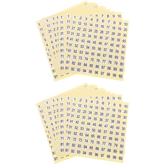 30 Sheets of Adhesive Number Stickers Labels Clothes Number Stickers Size