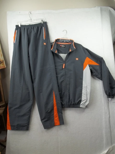 WILSON Mens Size L Tall Tennis TRACKSUIT Nylon Jacket Pants LARGE TALL 2 PC