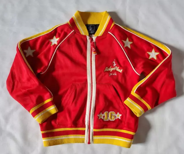 Baby Phat Girls Jacket Size 4 Red Yellow Hip Hop Zip Up Embroidered Stars