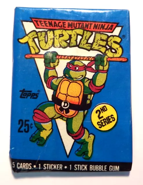 Topps 1990 Teenage Mutant Ninja Turtles (TMNT) wax pack of gum cards series 2