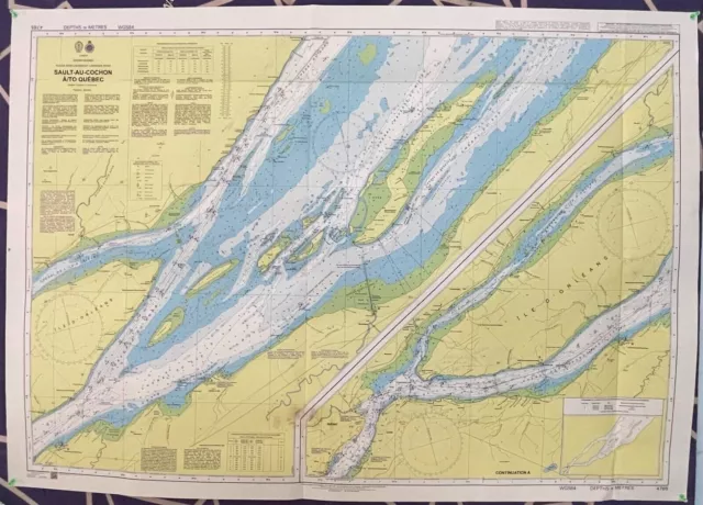 Admiralty 4785 Sault-Au-Cochon A/To Quebec St. Lawrence River Vintage Map Ships