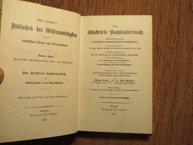BRADE Das illustrierte BUCHBINDERBUCH 1860 Buchbinderei BUCHBINDER Buchbinden 4