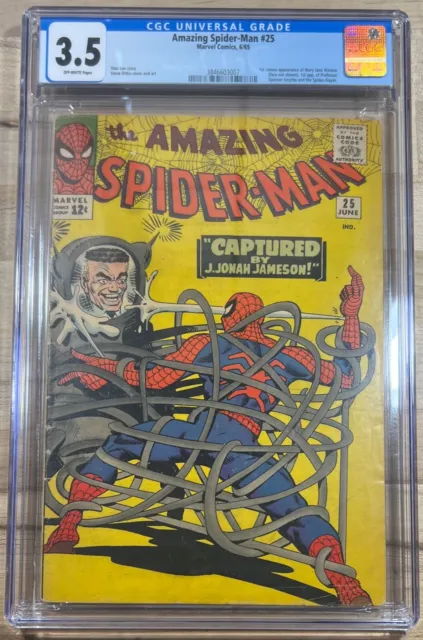 The Amazing Spiderman #25 1st Cameo App. of Mary Jane Watson CGC 3.5