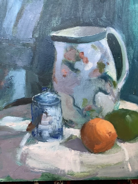 VINTAGE 20TH CENTURY still life oil painting on board Scottish school ...