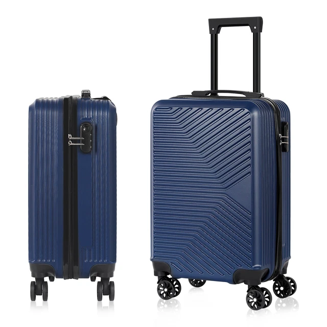 20 Inch Hard Shell Luggage Blue Suitcase Carry On Luggage with Spinner Wheel US