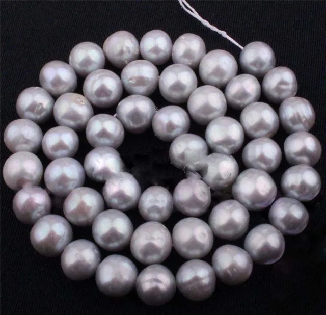 7-8mm Genuine Natural Gray Freshwater Pearl Loose Beads Strand 15" JL545