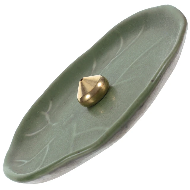 KHTO Bruciatore Di Incenso In Ceramica A Cascata Lotus TON Zucca - Affumicatore Con 10 Coni Di Ricircolo Per Meditazione E Relax