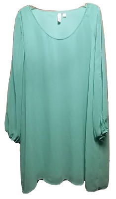 TACERA Women's Long Sleeve Lined Pullover Teal  Dress Sz X Large NWT